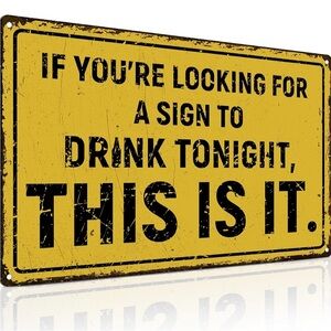 Yellow Vintage Bar Sign for Dining